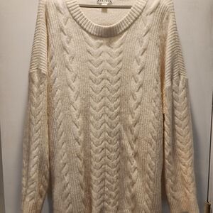 Ava & Viv Ivory Cable Knit Sweater